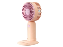 Ventilador Portátil Usb Recarregável com Base Pink
