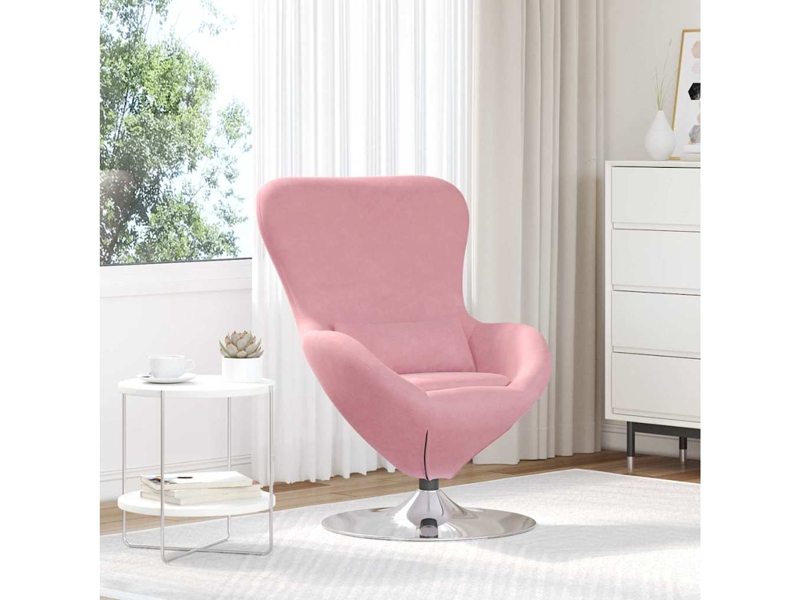 Vidaxl Cadeira Ovo Rosa Veludo