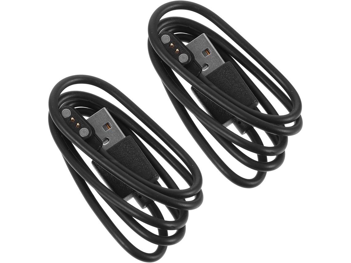 Cabo De Carregamento Usb Magnético Preto Para Relógio, 2 Unidades, Pc E Abs