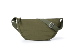 Bolsa de Ombro Plissada em Tecido Lavado, com Cordão Ajustável MDUG (verde militar pequeno) | MDUG