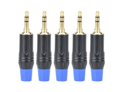 Conjunto de 5 Conectores Áudio Macho 3,5 Mm para Cabo Estéreo AQUAFORGE