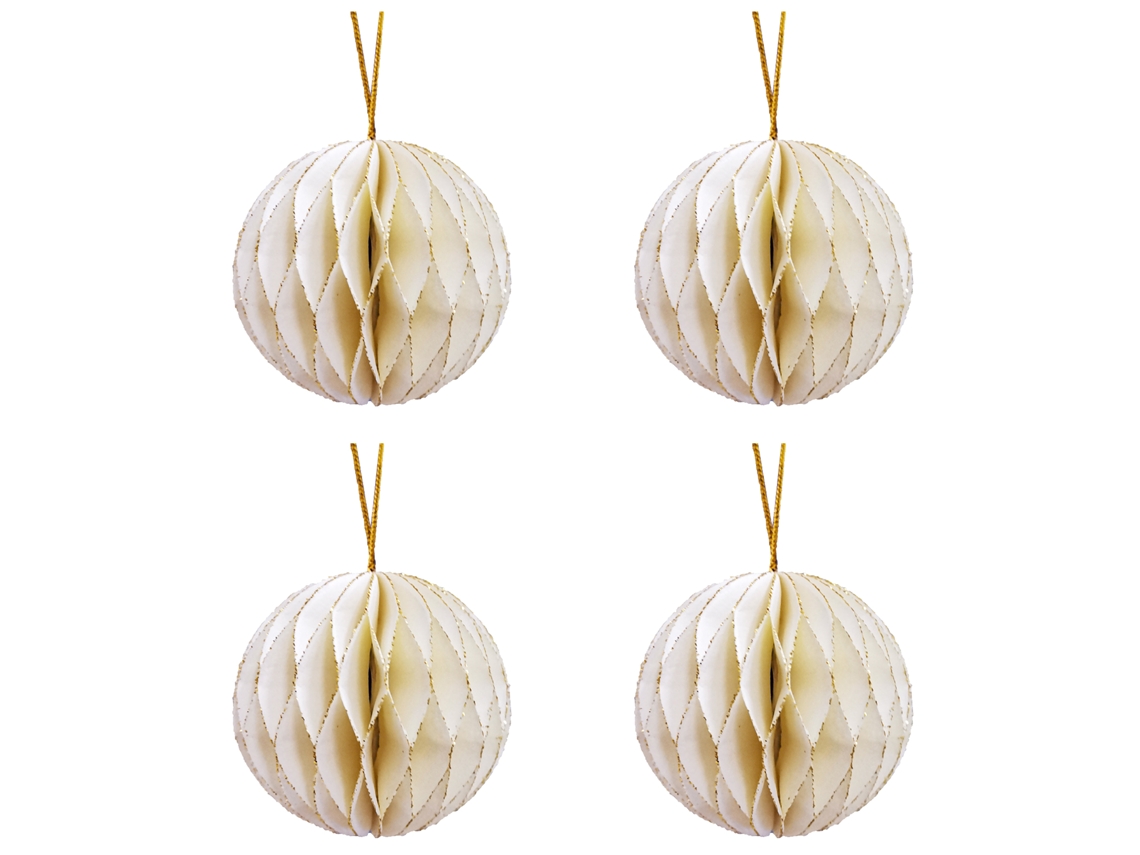 Laxiscreed Conjunto De 4 Lanternas Natalícias Em Forma De Bola Para Decoração De Árvore De Natal