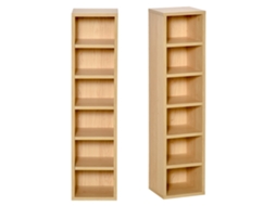 Conjunto de 2 Prateleiras BTFORUS para CD e DVD, 21x19x88cm, cor Faia, máx. 160 CDs