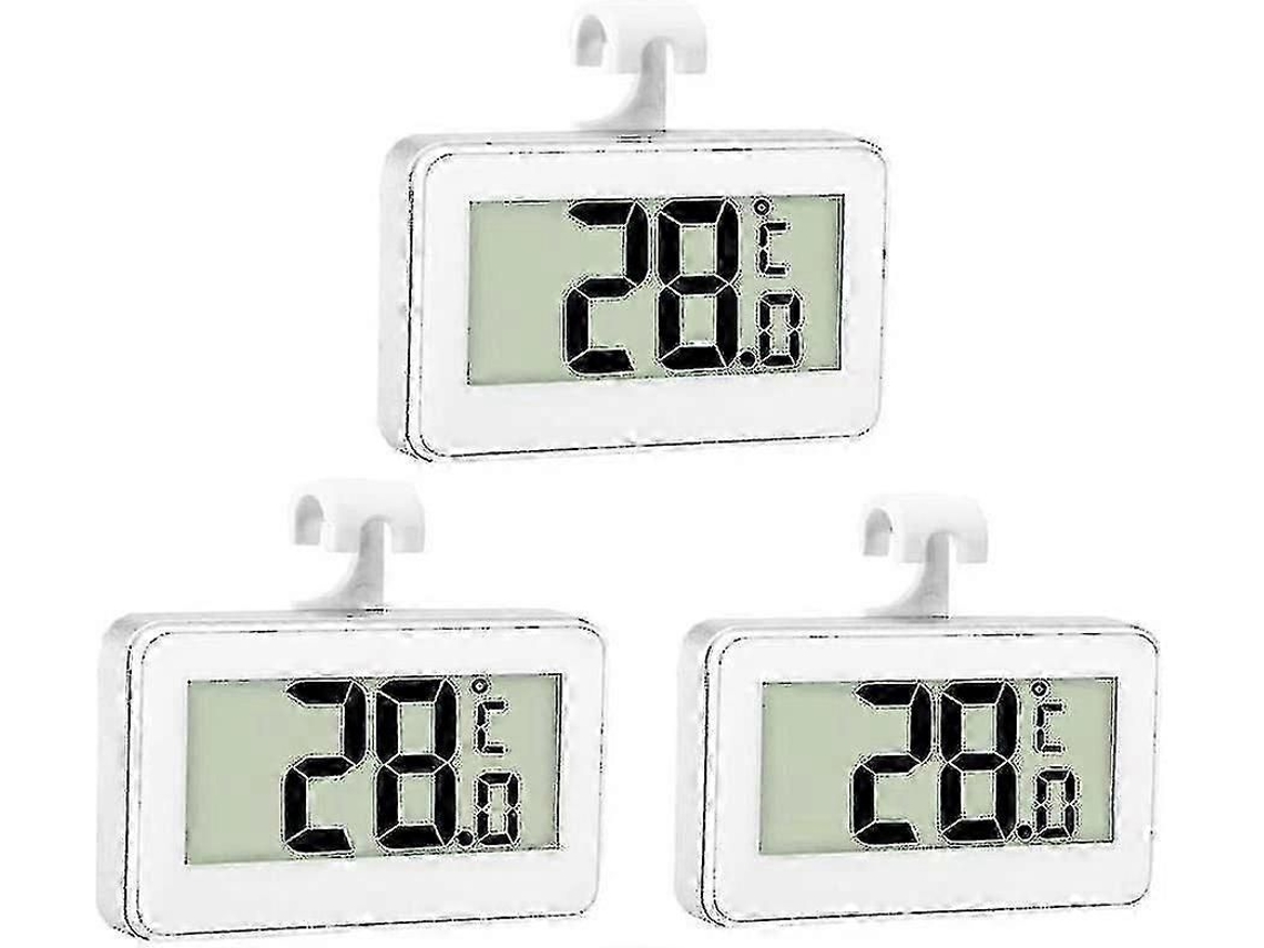 3x Termômetro de Geladeira Digital Freezer Refrigerador Quarto Impermeável Termôm Etro com Display Lcd Gancho Co GOKOCO