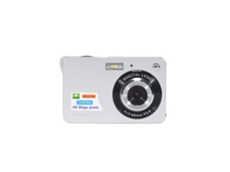 Câmera De Bolso Recarregável E Suporte Para Cartão De Memória De 128 Gb, Câmera Digital 4k De 48 Mp Com Zoom De 8x (branca)