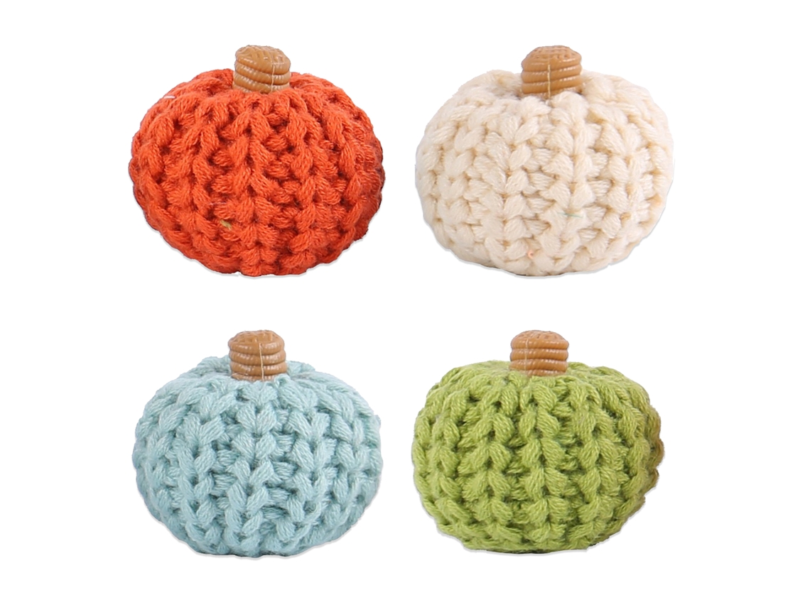 Conjunto de 4 Abóboras Decorativas de Tricô LAXISCREED