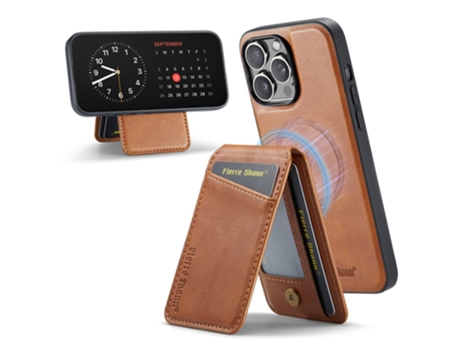 Suporte Casa Para Iphone 13 Pro Fierre Shann Pele Sintética Castanho