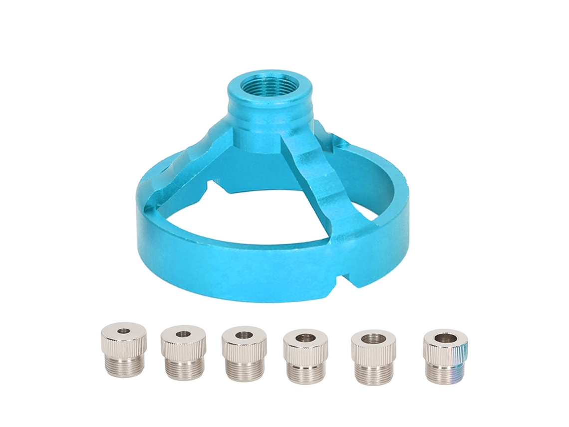 Localizador De Perforación Vertical 3 En 1 Con 6 Bujes Para Madera, Guía De Broca De Taladro, Plantilla Azul