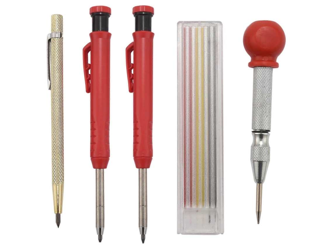 Conjunto De 2 Lápis De Carpinteiro Com 6 Refis, Ferramenta De Marcação Em Madeira. Olysi Shop