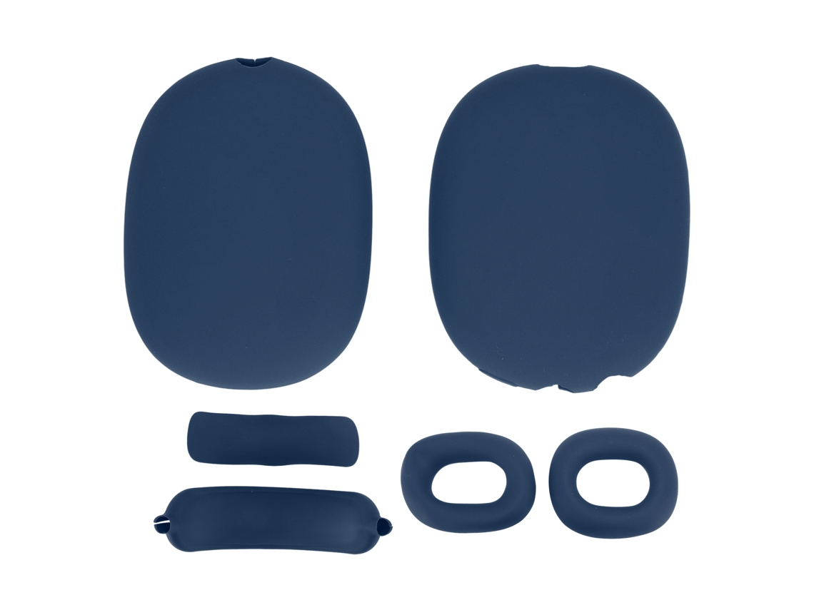 Kit Mali Capa Protetora para Fones iOS Over Ear em Silicone Azul