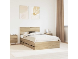 Vidaxl Estrutura Da Cama Com Gaveta Carvalho Sonoma 120 X 190 Cm