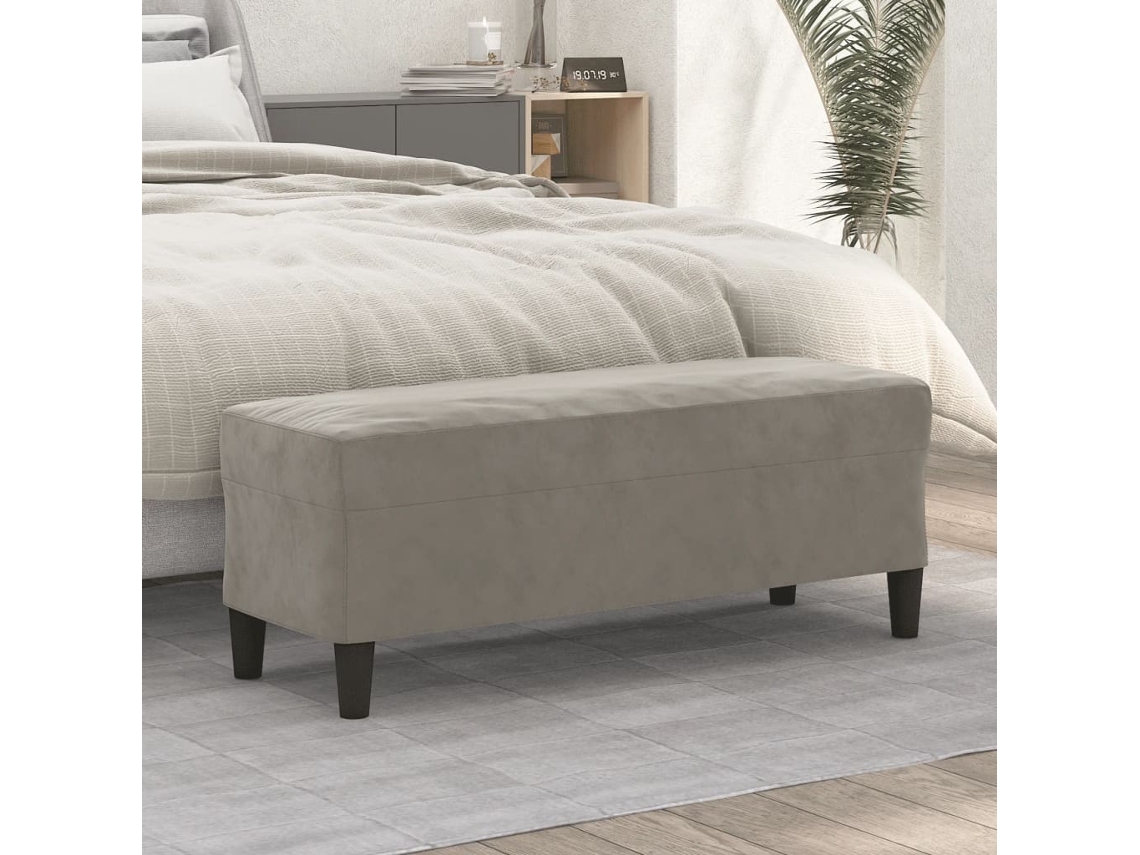 Vidaxl Banco 100x35x41 Cm Veludo Cinza-claro