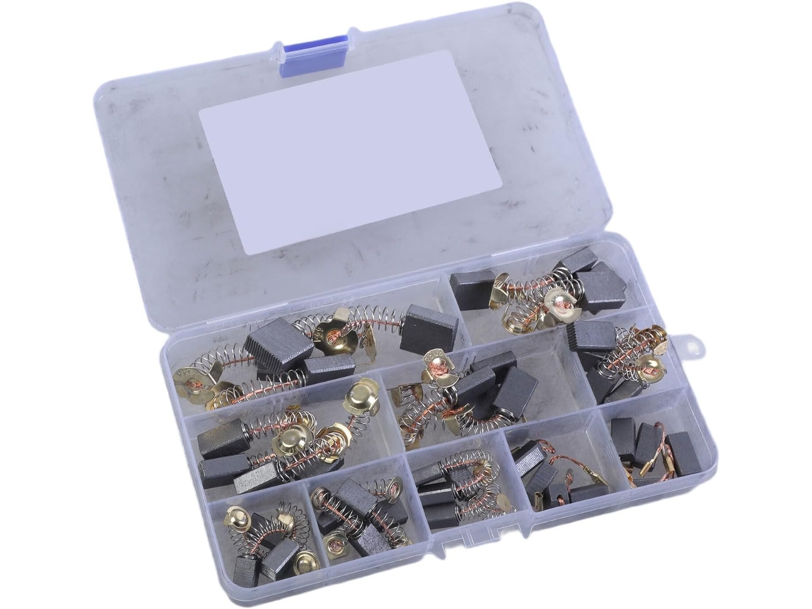 Conjunto De 40 Escovas Carvão Para Motores Elétricos, Com 10 Tamanhos Diferentes Para Reparos Completos Em Ferramentas
