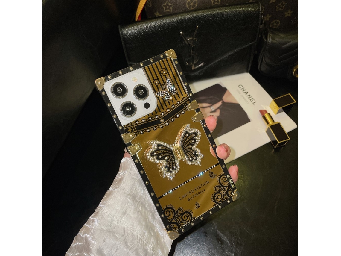 Suporte Casa Galvanizado Para Iphone 15 Pro Pele Sintética Preto