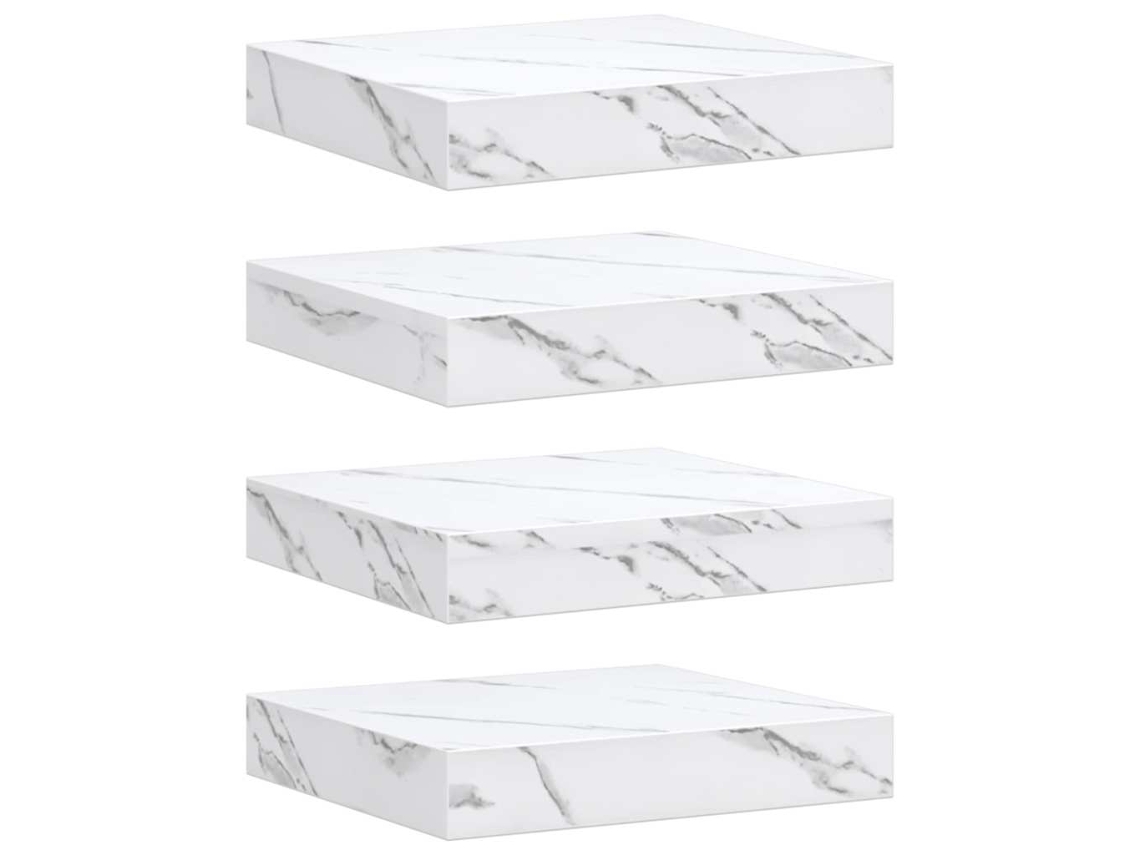 Conjunto de 4 Prateleiras de Parede em Mármore Branco MAISON EXCLUSIVE (23x23,5x4 cm)