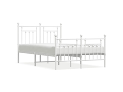 Bed Frame, Bed Frames Vidaxl Branco Aço (120 X 190 Cm)