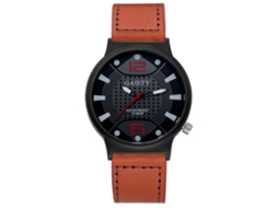 Relógio masculino casual de negócios com pulseira de PU, movimento analógico de quartzo (marrom claro)
