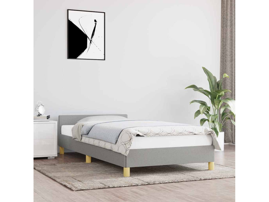 Vidaxl Estrutura De Cama Sem Colchão 90x190 Cm Tecido Cinzento-claro