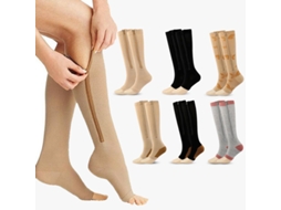 6 Pares De Meias De Compressão Esportivas Com Zíper