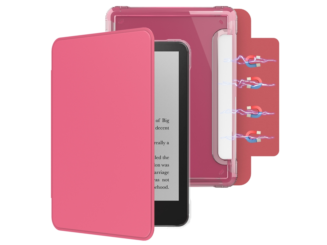 Capa Magnética Para Kindle Paperwhite (modelo De 2024) De 7 Polegadas Vermelho Hexinyigjly (12ª Geração)
