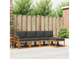 Vidaxl Conjunto De Sofás Para Exterior 5 Unid. Natural E Antracite