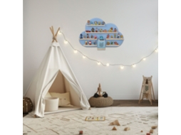 Prateleira De Parede Mylittlestory Cloud Tectake Com Escorrega, Em Aço Resistente Às Intempéries, Para 3 Crianças, 185 X 243 X 90 Cm, Azul