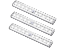 Conjunto de 3 Unidades Luzes Aprimoradas com Sensor de Movimento Magnético 10 Leds Recarregáveis​​ Via Usb BRILVIBERA