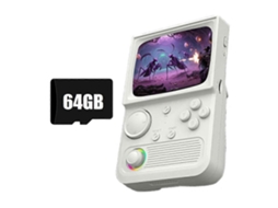 Console Portátil Retrô R36t com 15.000 Títulos Clássicos, Tela Ips de 3,5 Polegadas, 64gb, Branco AQUAFORGE