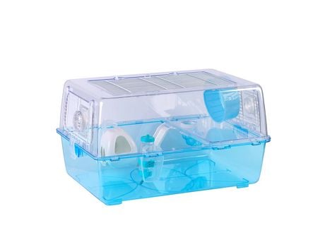 Gaiola de Hamster Casa de 2 Andares para Roedores Grande Semitransparente Resistente 61X40X34Cm SELEOK