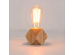 Luminária de mesa Madeira, soquete E27, cabo de 1,8 m com interruptor, base de 60 W, luminária decorativa estilo retrô.