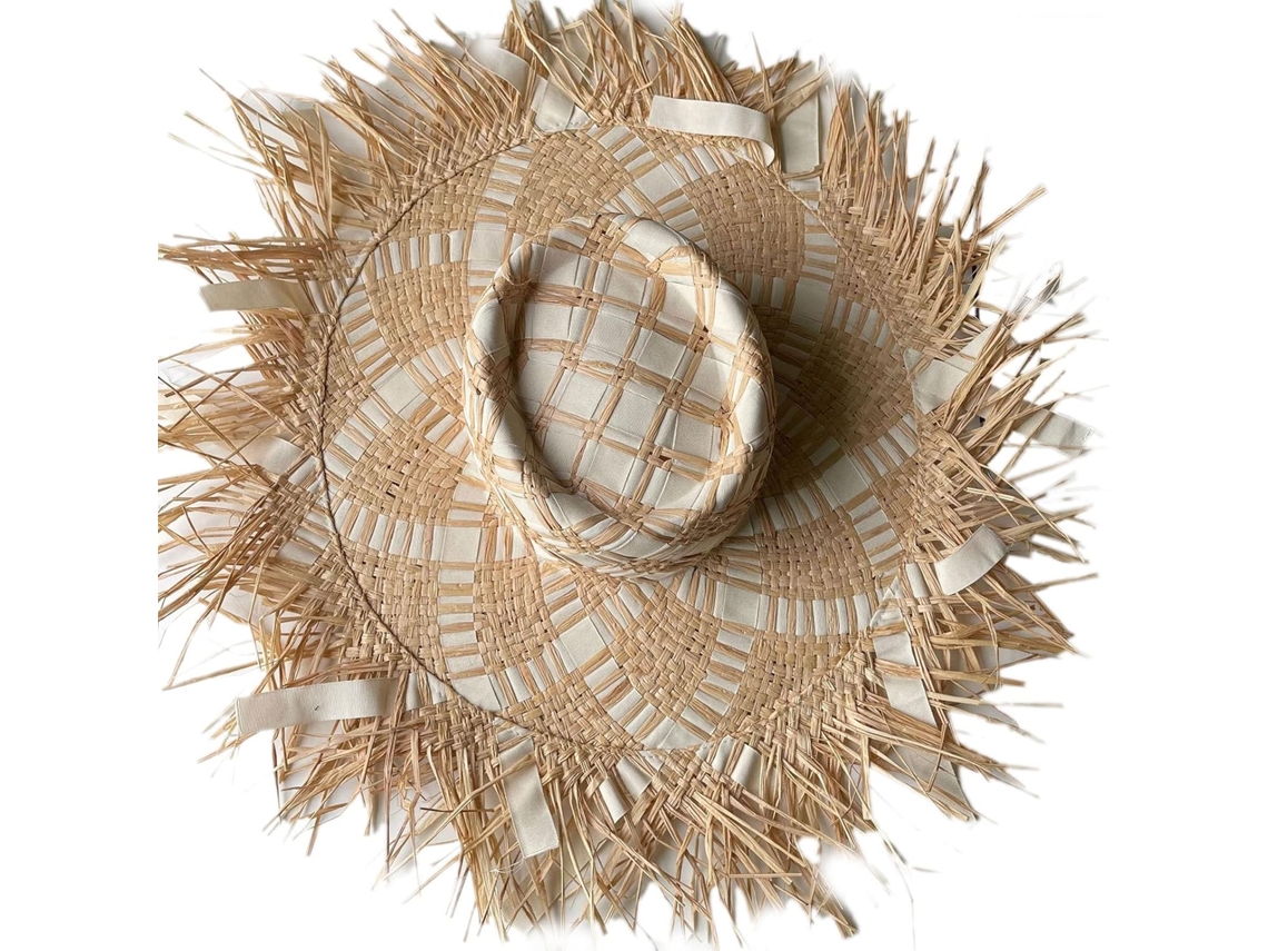 Chapéu De Palha Casual Unissex Para Praia E Sol, Chapéu Respirável, Palha Resistente Ao Sol, Branco