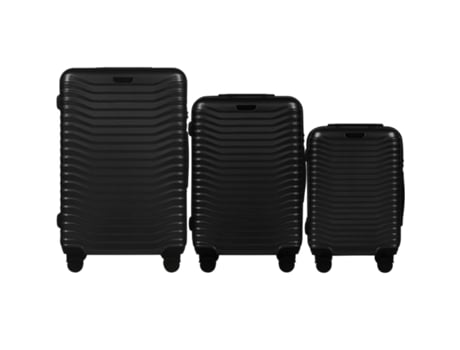 Conjunto De Bagagem Wings Sea Eagle De 3 Peças Preto, Material De Policarbonato