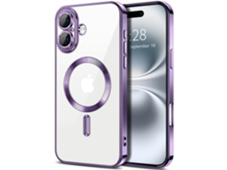 Capa Para Iphone 17 – Capa Metálica Com Compatibilidade Magnética, Design Fino – Roxo