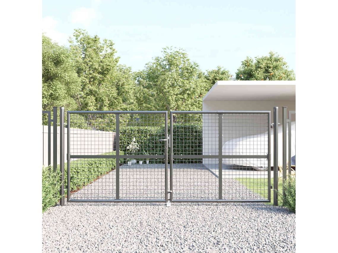 Vidaxl Portão De Jardim Em Tela Antracite 300x125 Cm Aço Galvanizado.