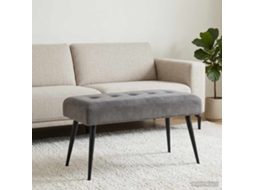 Vidaxl Banco Com Botões Estofados Cinzento-escuro 80 X 40 X 46 Cm