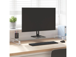 Vidaxl Suporte Para Monitor 100x35x8 Cm Vidro Temperado E Metal Branco
