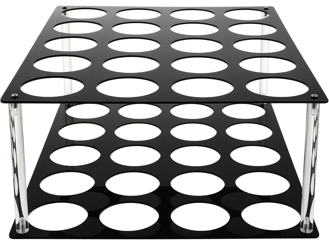 Organizador De Rolo Papel Vinílico, Design De Ferramenta, Resistente À Ferrugem, Material Acrílico Preto, Vários Furos