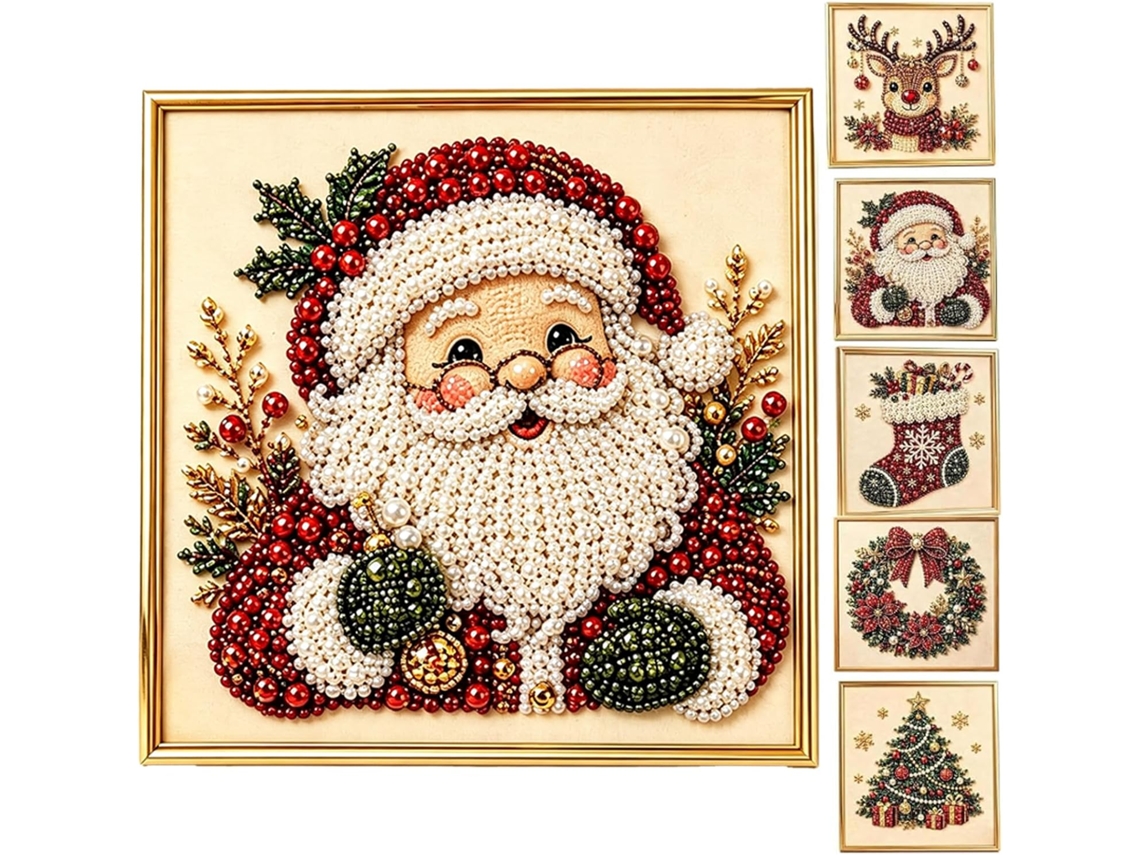 Kit De Pintura Com Diamantes Natal, 3d, Com Pérolas, Com Variante 1749