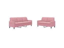 Maison Exclusive - 2 Pcs Conjunto De Sofás Com Almofadões Veludo Rosa