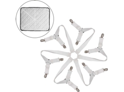 Lurelia Correias Para Lençol Metal Plástico Ajustável Elástico Cruzado Resistente Cama Sofá Branco