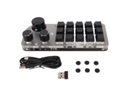 Mini Teclado de 15 Teclas con 3 Programables, USB-C, Bluetooth 2.4G, Interruptores Azules | S/MARCA