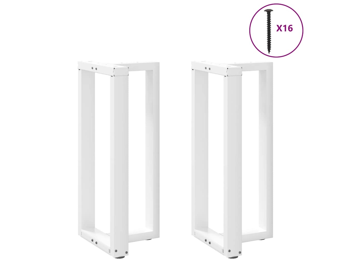 Vidaxl Pés De Mesa De Bar Em Forma De T, 2 Peças, Branco, 40x35x(90-91) Cm, Aço
