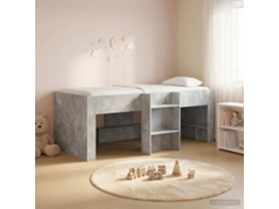 Vidaxl Cama Alta Para Crianças Cinzento Cimento 90 X 200 Cm