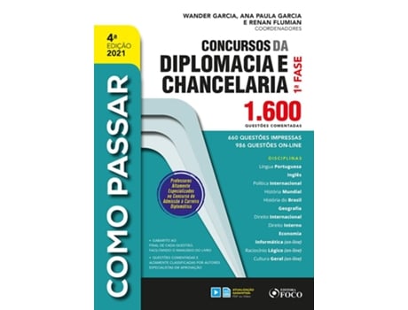 Livro Como Passar Em Concursos Da Diplomacia E Chancelaria 1.600 Questões Comentadas 4Aed 2021 de Victor Soares Thiago e Bursztyn (Português)