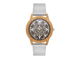 Relógio de quartzo casual unissex Zhoulianfa com pulseira de silicone (prateado)