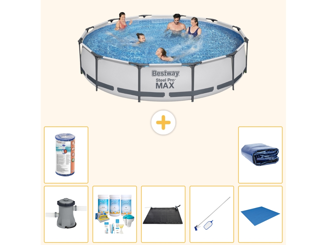Piscina Bestway Steel Pro Max Redonda 366x76 Cm 8 peças S21688 BESTWAY