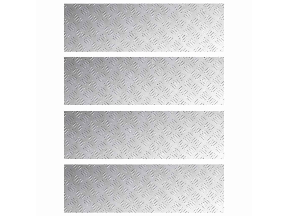 Conjunto 4 Degraus De Escada Vidaxl Prateado Alumínio (100 X 30 Cm)
