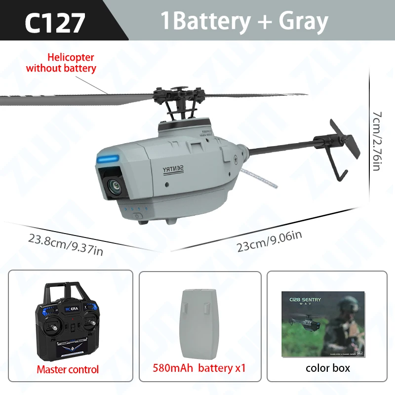Helicóptero Controlado Remotamente, 2.4g, Giroscópio De 6 Eixos, 4 Canais, Câmera, Função De Manutenção De Altitude, Fpv Com Fluxo Óptico.