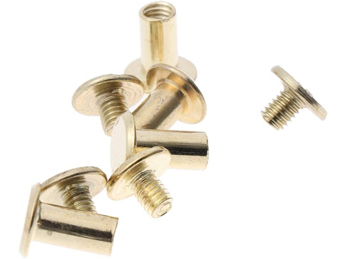 Angooily 45em Copper Press Rebites para álbuns de fotos e livros de receitas, Cor Dourada