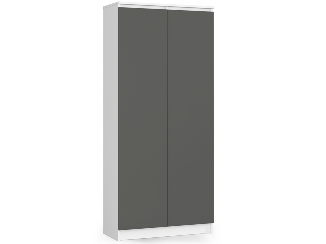Estante Fechada Moderna R80 2d 8 Prateleiras Branco/cinza